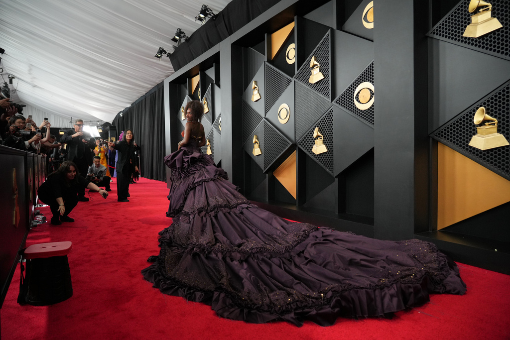 Doechii arrives at the 68th annual Grammy Awards on Sunday, Feb. 1, 2026, in Los Angeles. (Photo by Jordan Strauss/Invision/AP)