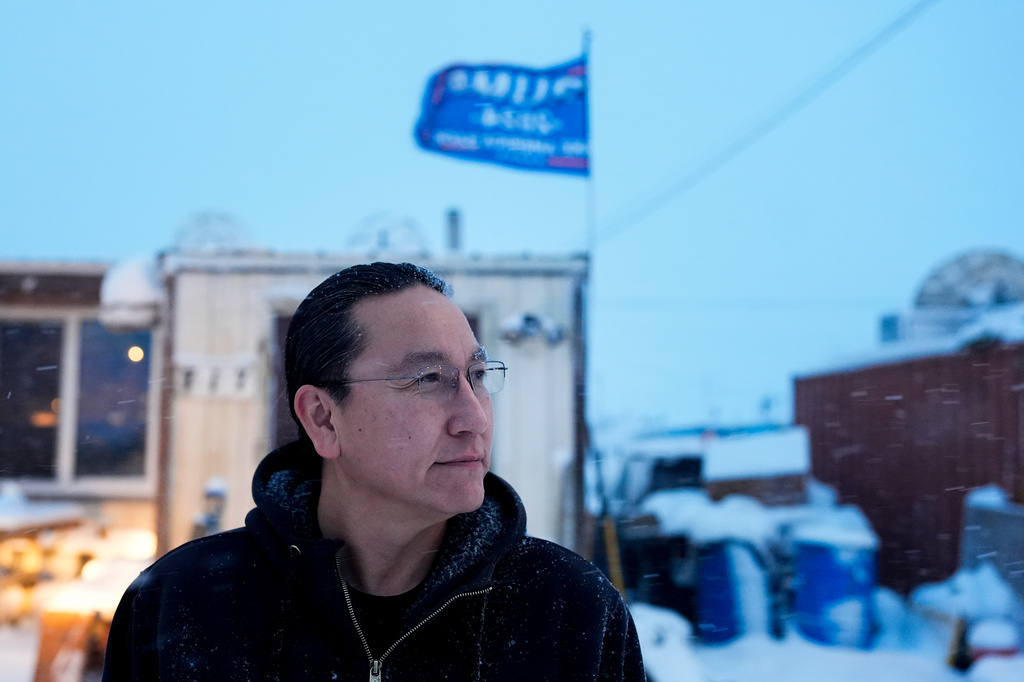 FILE - Charles Lampe, president of the Kaktovik Inupiat Corporation, poses for a portrait outside his home in Kaktovik, Alaska, Wednesday, Oct. 16, 2024. (AP Photo/Lindsey Wasson, File)