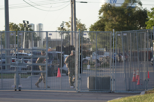 Personnel walk inside an immigration processing facility in Broadview, Ill., on Thursday, Oct. 9, 2025. (AP Photo/Laura Bargfeld) Personnel walk inside an immigration processing facility in Broadview, Ill., on Thursday, Oct. 9, 2025. (AP Photo/Laura Bargfeld)