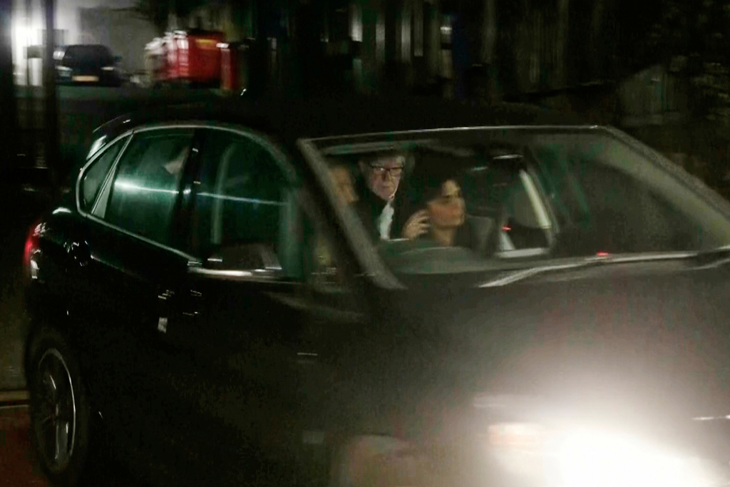 In this photo taken from video by Sky News, Britain's former ambassador to the U.S. Peter Mandelson is seen in a vehicle leaving a police station in London in the early hours of Tuesday, Feb. 24, 2026. (Sky News Exclusive via AP)