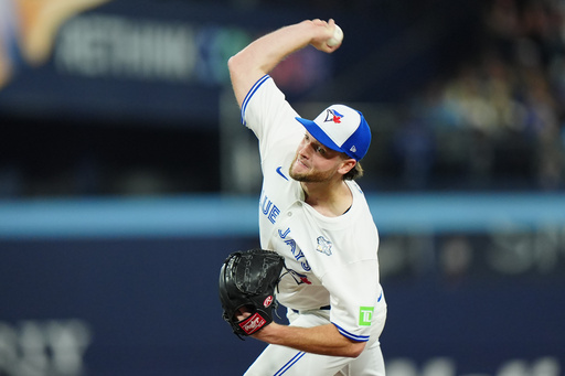 Toronto Blue Jays pitcher Trey Yesavage delivers against the Los Angeles Dodgers during first inning of Game 1 of baseball's World Series in Toronto, Friday, Oct. 24, 2025. (Frank Gunn/The Canadian Press via AP) Toronto Blue Jays pitcher Trey Yesavage delivers against the Los Angeles Dodgers during first inning of Game 1 of baseball's World Series in Toronto, Friday, Oct. 24, 2025. (Frank Gunn/The Canadian Press via AP)