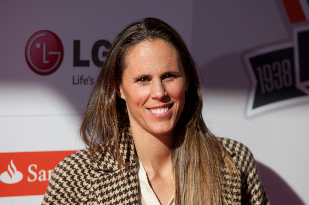 FILE - Spanish professional women's basketball player Amaya Valdemoro poses for photographers before the Marca Leyenda Awards Ceremony at Callao Cinema in Madrid on Nov. 26, 2013. (AP Photo/Abraham Caro Marin, File)