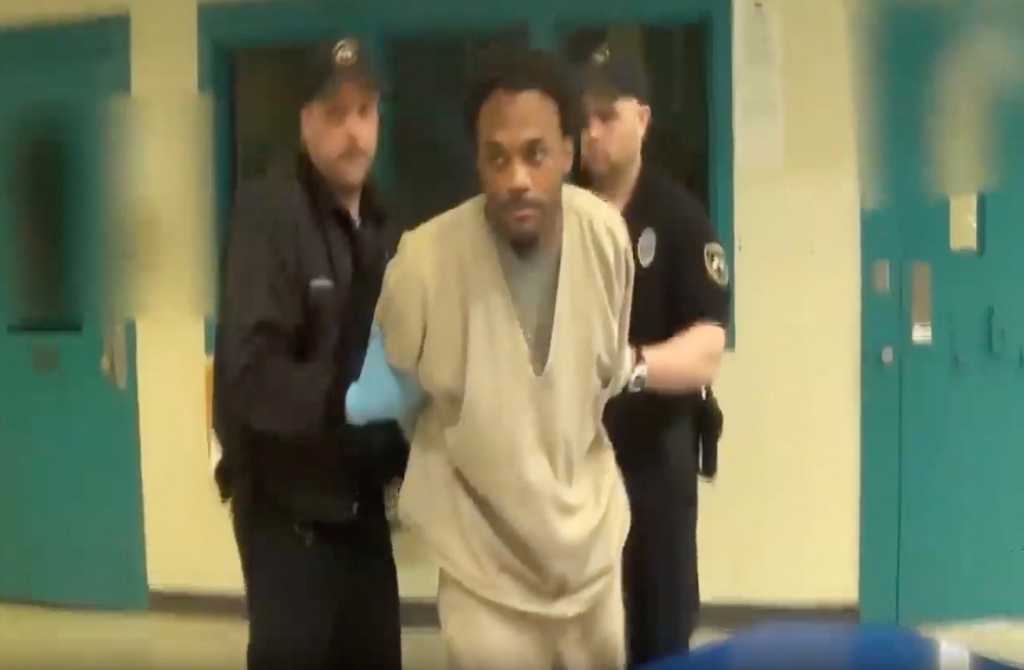 This image made from video taken on March 25, 2018 and provided by Connecticut Department of Correction, shows prison inmate J’Allen Jones prior to his death after being subdued by correctional officers. (Connecticut Department of Correction via AP)
