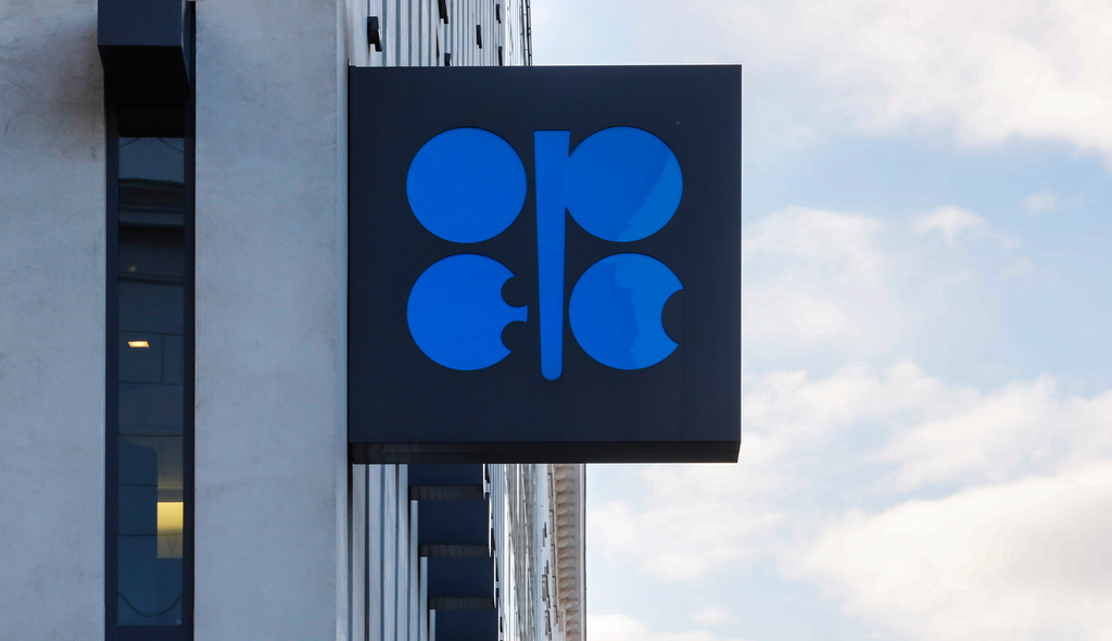 FILE - The logo of the Organization of the Petroleum Exporting Countries (OPEC) is displayed outside of OPEC's headquarters in Vienna, Austria, March 3, 2022. (AP Photo/Lisa Leutner, File)