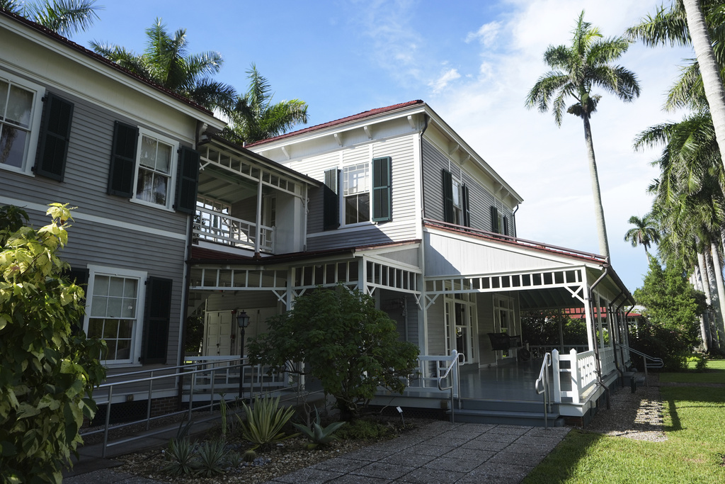 The vacation home of Thomas Edison at the Edison and Ford Winter Estates, Saturday, Aug. 9, 2025, in Fort Myers, Fla., which date from 1885, when Edison purchased the property. (AP Photo/Lynne Sladky)