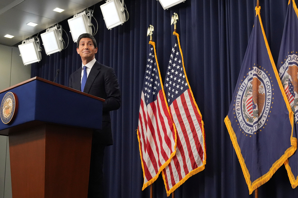 Federal Reserve Board Chairman Kevin Warsh speaks during a news conference at the Federal Reserve in Washington, Wednesday, Sept. 16, 2026. (AP Photo/Mark Schiefelbein)