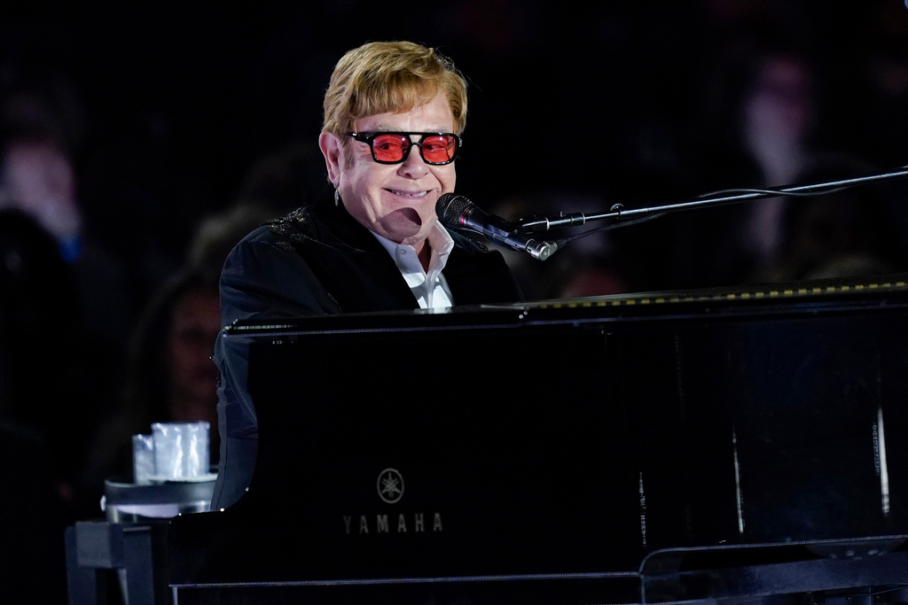 FILE - Elton John performs on the South Lawn of the White House in Washington, Friday, Sept. 23, 2022. (AP Photo/Susan Walsh)