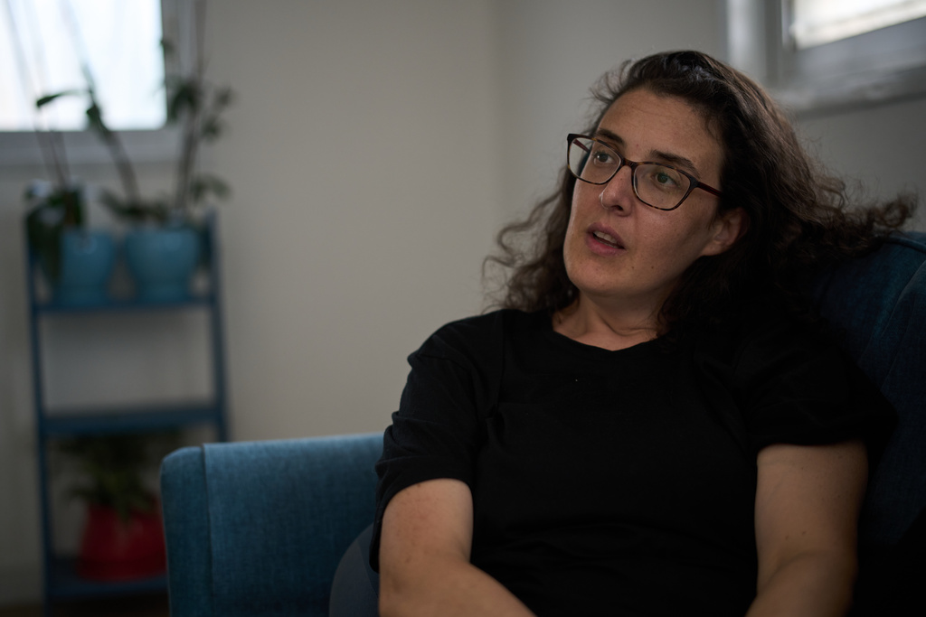 Israeli-Russian doctoral researcher from Princeton University, Elizabeth Tsurkov, who was kidnapped in Iraq, in 2023 and released last September, speaks during an interview in Ramat Gan, Israel, on Nov. 6, 2025. (AP Photo/Leo Correa)