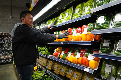 A grocery store employee stocks produce, which is covered by the USDA Supplemental Nutrition Assistance Program (SNAP), at a grocery store in Baltimore, Thursday, Oct. 30, 2025. (AP Photo/Stephanie Scarbrough) A grocery store employee stocks produce, which is covered by the USDA Supplemental Nutrition Assistance Program (SNAP), at a grocery store in Baltimore, Thursday, Oct. 30, 2025. (AP Photo/Stephanie Scarbrough)