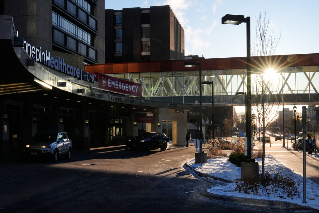 The Hennepin County Medical Center emergency department is seen Friday, Jan. 30, 2026, in Minneapolis. (AP Photo/Julia Demaree Nikhinson)