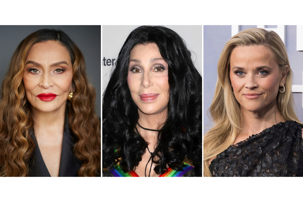 This combination of photos shows Tina Knowles, from left, Cher, and Reese Witherspoon. (AP Photo)