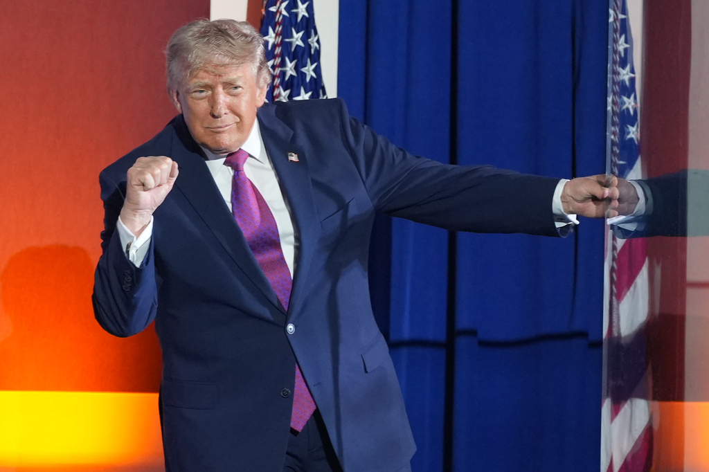 President Donald Trump gestures after speaking at Mount Rushmore National Memorial, Friday, July 3, 2026, near Keystone, S.D. (AP Photo/Alex Brandon)