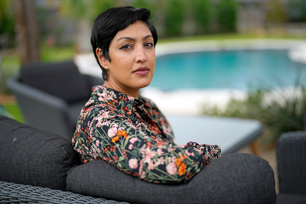 FILE - Rumman Chowdhury, co-founder of Humane Intelligence, a nonprofit developing accountable AI systems, poses for a photograph at her home May 8, 2023, in Katy, Texas. (AP Photo/David J. Phillip, File)