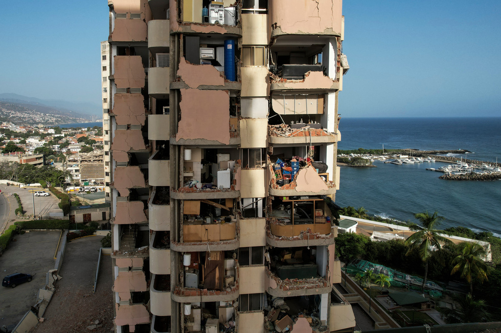 three days after an earthquake struck in La Guiara, Venezuela, Saturday, June 27, 2026. (AP Photo/Matias Delacroix)