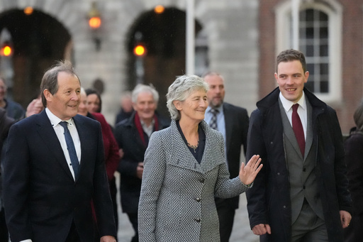 Left-wing independent presidential candidate Catherine Connolly arrives at Dublin Castle for the count in Ireland's presidential election to replace Michael D. Higgins, who has served the maximum two seven-year terms, on Saturday, Oct. 25, 2025. (Niall Carson/PA via AP) Left-wing independent presidential candidate Catherine Connolly arrives at Dublin Castle for the count in Ireland's presidential election to replace Michael D. Higgins, who has served the maximum two seven-year terms, on Saturday, Oct. 25, 2025. (Niall Carson/PA via AP)