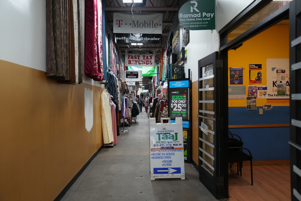 A view of the 24 Somali Mall in Minneapolis, Thursday, Jan. 15, 2026. (AP Photo/Abbie Parr)