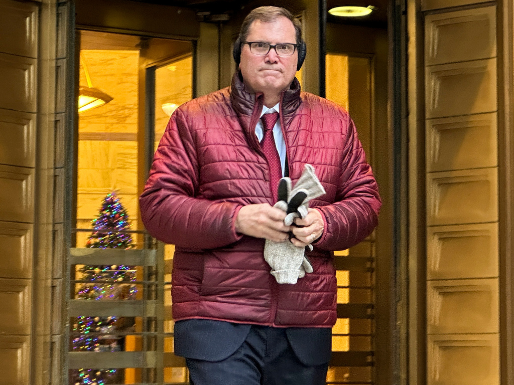 FILE - John Sarcone, acting U.S. Attorney for Northern New York, leaves Manhattan federal court, Thursday, Dec. 4, 2025, in New York. (AP Photo/Michael Sisak, File)