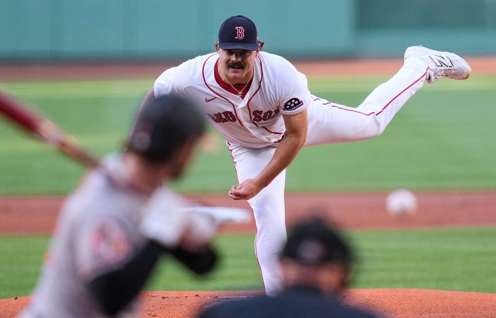 Boston Red Sox's Payton Tolle delivers during the first inning of a baseball game against the Baltimore Orioles, Wednesday, June 3, 2026, in Boston. (AP Photo/Charles Krupa)