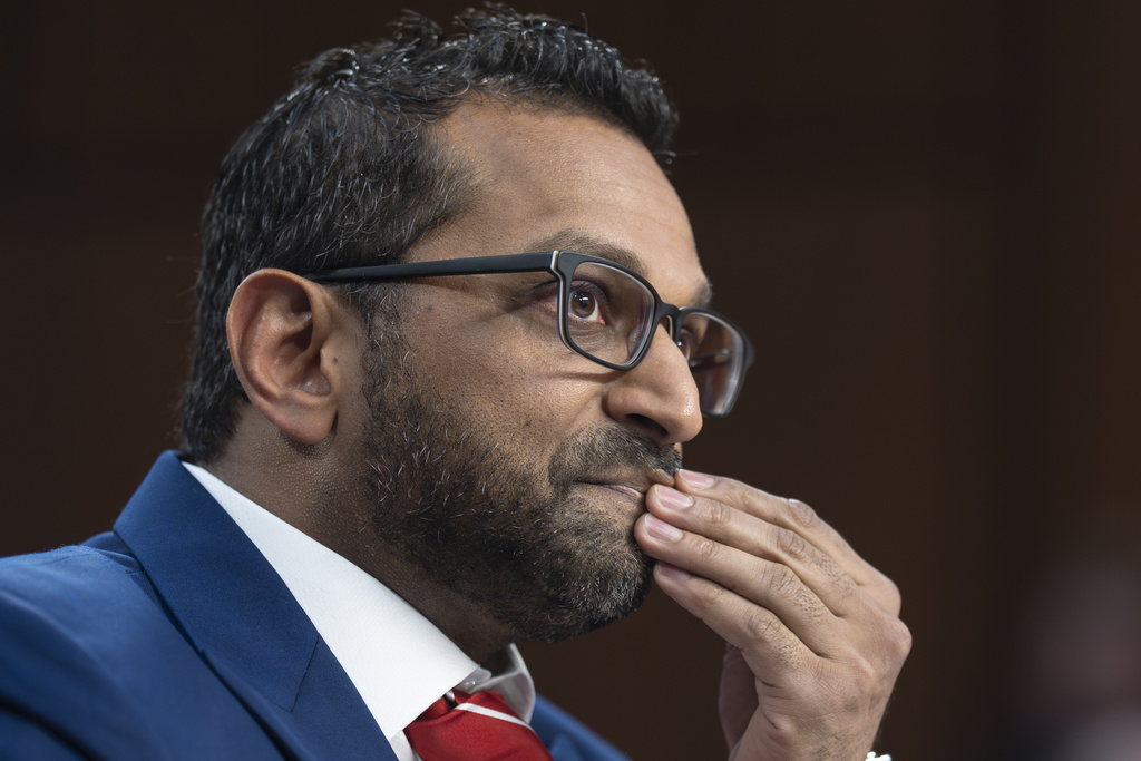 FBI Director Kash Patel appears before the Senate Judiciary Committee for his first oversight hearing where he is facing questions about the investigation into Charlie Kirk's killing as well as the recent firings of senior officials who have accused Patel of illegal political retribution, at the Capitol in Washington, Tuesday, Sept. 16, 2025. (AP Photo/J. Scott Applewhite)