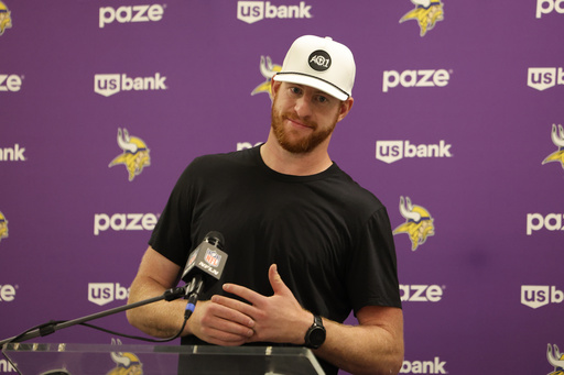 Minnesota Vikings quarterback Carson Wentz answers questions after an NFL football game against the Los Angeles Chargers Thursday, Oct. 23, 2025, in Inglewood, Calif. (AP Photo/Jessie Alcheh) Minnesota Vikings quarterback Carson Wentz answers questions after an NFL football game against the Los Angeles Chargers Thursday, Oct. 23, 2025, in Inglewood, Calif. (AP Photo/Jessie Alcheh)
