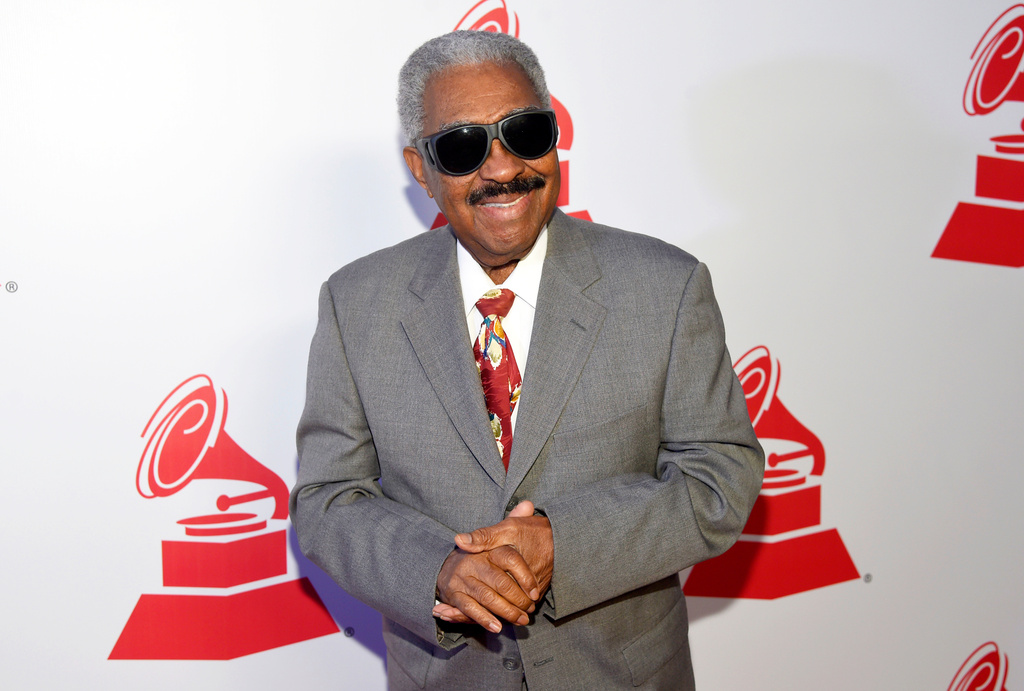 FILE - Rafael Ithier of El Gran Combo de Puerto Rico arrives at the Lifetime Achievement and Trustees Awards presentation at the Ka Theater in the MGM Grand Hotel on Wednesday, Nov. 18, 2015, in Las Vegas. (Photo by Chris Pizzello/Invision/AP, File)