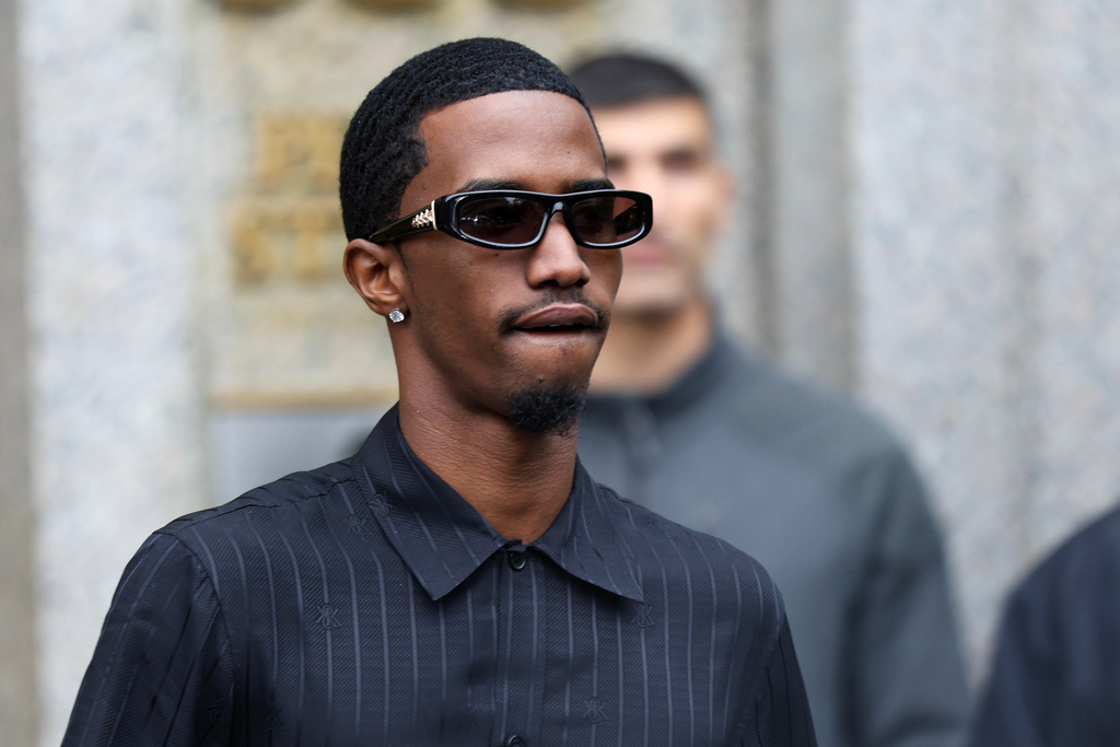 Christian "King" Combs exits Manhattan federal court after a hearing for Sean "Diddy" Combs, Thursday, Sept. 25, 2025, in New York. (AP Photo/Heather Khalifa)