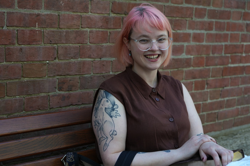 Artist Valerie Goodman poses for a portrait outside the Arch Street Meeting House before attending a silent Quaker worship service in Philadelphia on Oct. 5, 2025. (AP Photo/Luis Andres Henao) Artist Valerie Goodman poses for a portrait outside the Arch Street Meeting House before attending a silent Quaker worship service in Philadelphia on Oct. 5, 2025. (AP Photo/Luis Andres Henao)