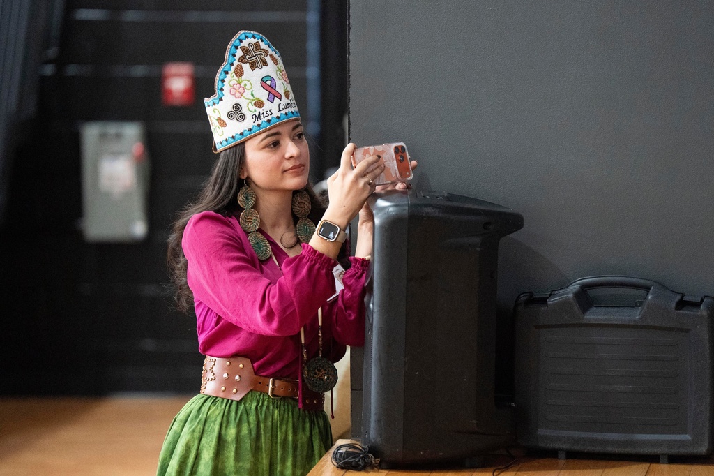 People attend a watch party for the passage of the National Defense Authorization Act by the U.S. Senate, hosted by the Lumbee Tribe of North Carolina, Wednesday, Dec. 17, 2025, in Pembroke, N.C. (AP Photo/Allison Joyce)