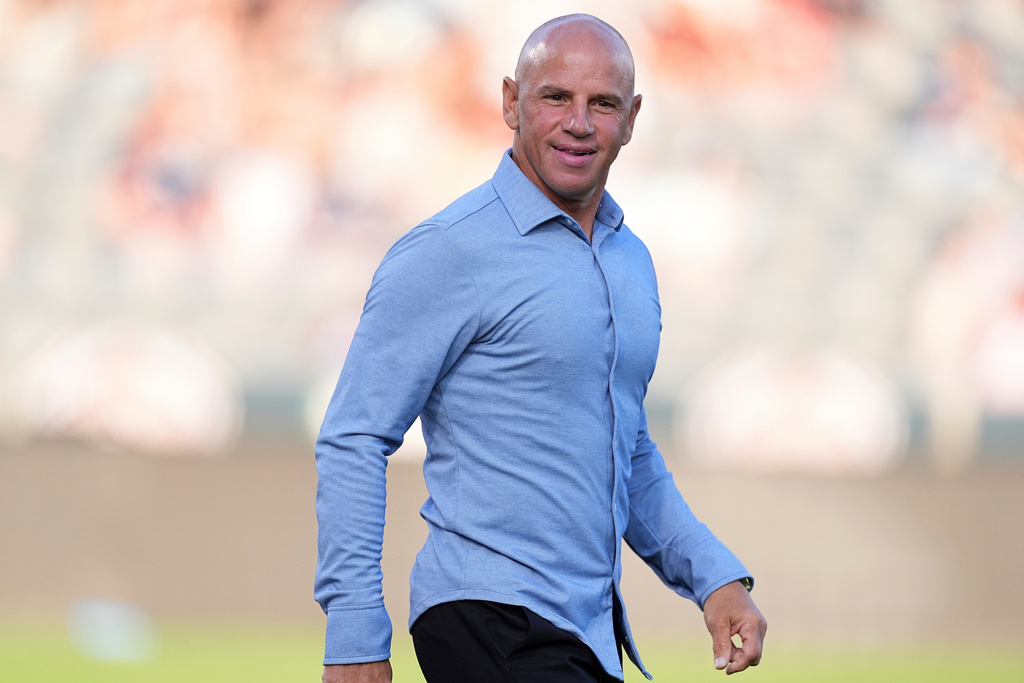 FILE - Colorado Rapids head coach Chris Armas in the first half of an MLS soccer match in Commerce City, Colo., July 12, 2025. (AP Photo/David Zalubowski, File)