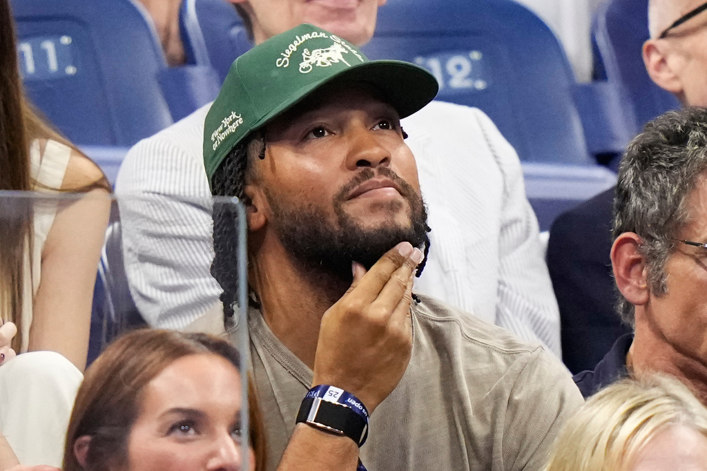New York Knicks' Jalen Brunson attends a match between Ben Shelton, of the United States, and Frances Tiafoe, of the United States, during the men's singles semifinals of the U.S. Open tennis championships Friday, Sept. 11, 2026, in New York. (AP Photo/Frank Franklin II)