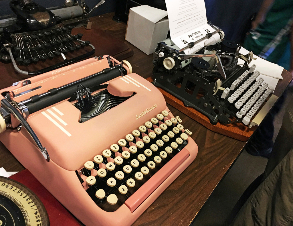 Vintage typewriters are on display at a "type-in" in Albuquerque, N.M., April 23, 2017. (AP Photo/Russell Contreras, File)