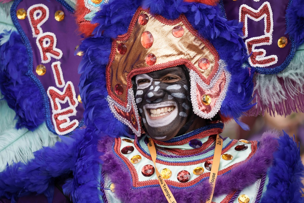 Zulu Tramps parade on Mardi Gras Day in New Orleans, Tuesday, Feb. 17, 2026. (AP Photo/Matthew Hinton)