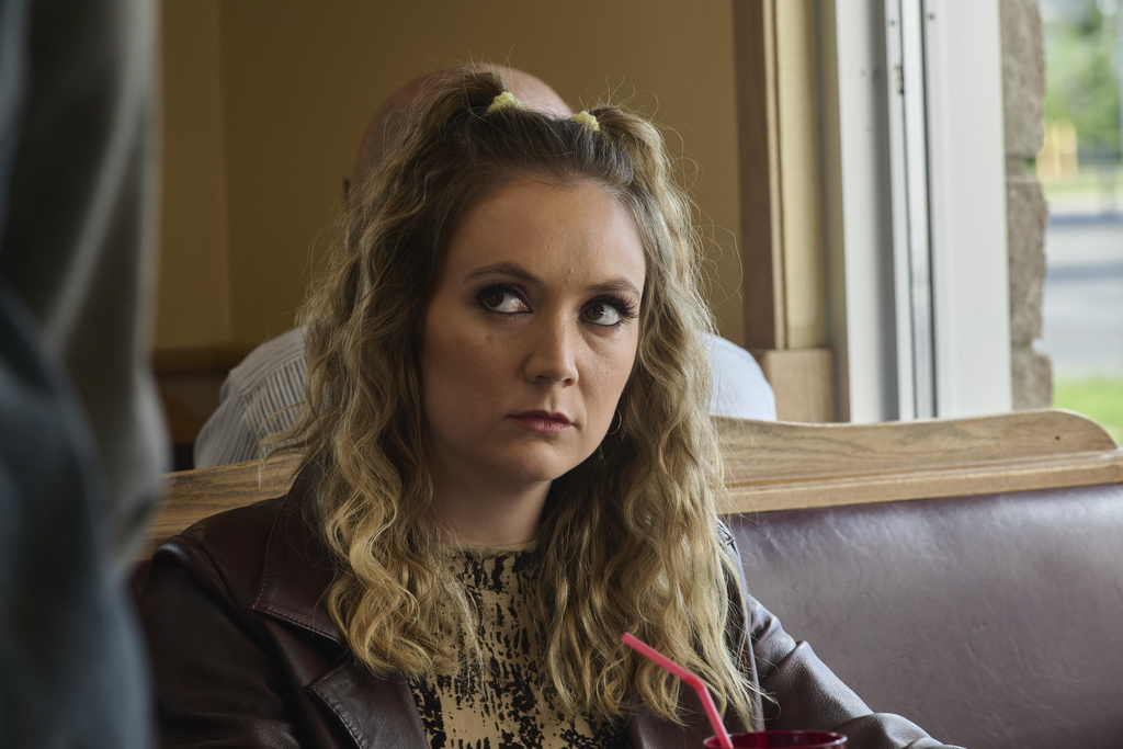 This image released by Republic Pictures shows Billie Lourd in a scene from "Adulthood." (Albert Camicioli/Republic Pictures via AP)