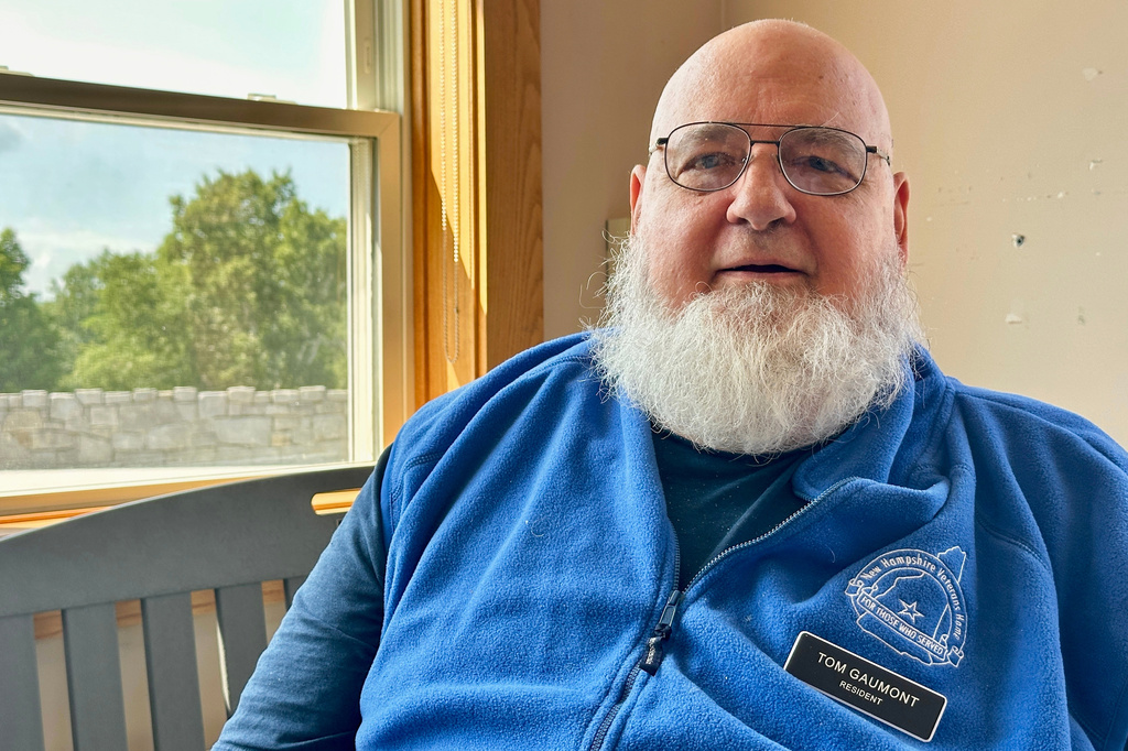 Tom Gaumont, an Army veteran and former history teacher, poses for a photo at the New Hampshire Veterans Home in Tilton, N.H., Wednesday, July 1, 2026. (AP Photo/Holly Ramer)