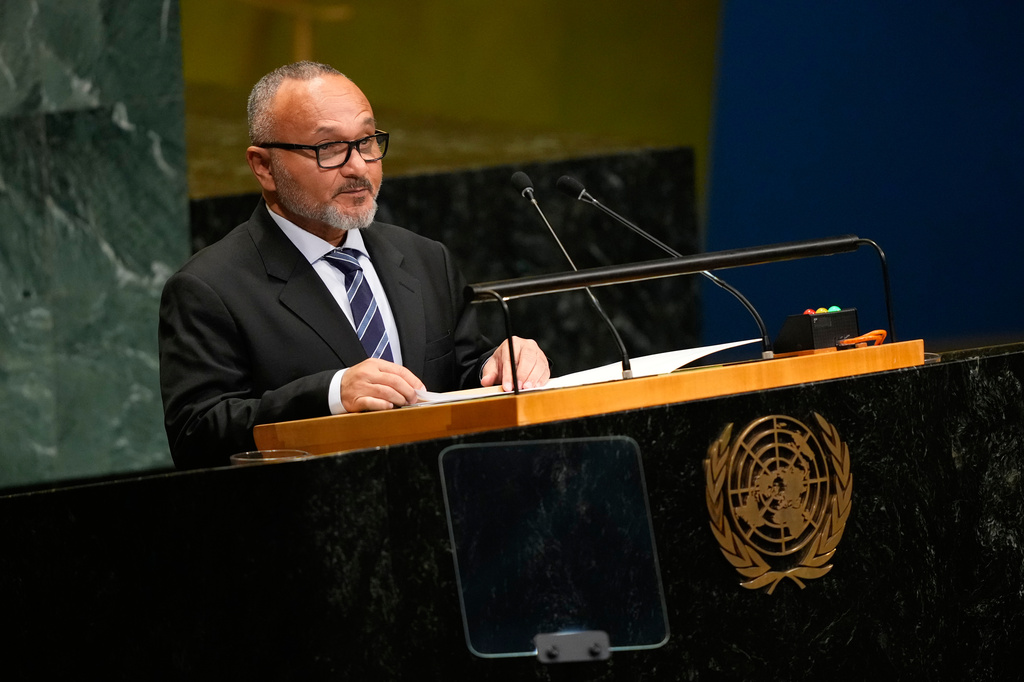 Solomon Islands Prime Minister Matthew Wale speaks during the 81st session of the United Nations General Assembly at United Nations headquarters, Friday, Sept. 25, 2026. (AP Photo/Yuki Iwamura)