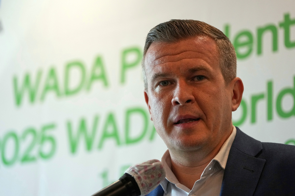 FILE - President of the World Anti-Doping Agency (WADA) Witold Banka speaks during a press briefing for the upcoming 2025 WADA World Conference on Doping in Sports, in Seoul, South Korea, Tuesday, Aug. 26, 2025. (AP Photo/Lee Jin-man, file)