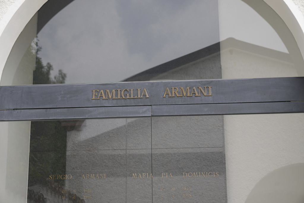 A view of the Armanis' private chapel where designer Giorgio Armani will be buried in the small historic village of Rivalta, some 15 kilometers south of Piacenza, northern Italy, Monday, Sept. 8, 2025. (AP Photo/Antonio Calanni)