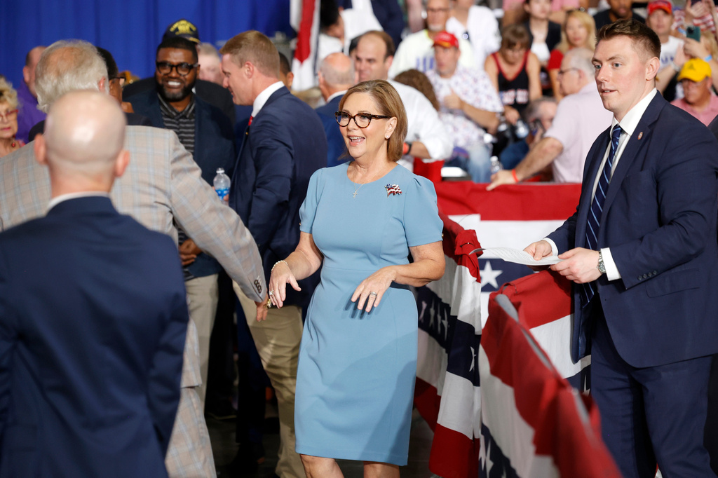 Sen. Darline Graham, R-S.C., arrives to her campaign event at the Myrtle Beach Convention Center in Myrtle Beach, S.C., Friday, Aug. 21, 2026. (AP Photo/Mic Smith)