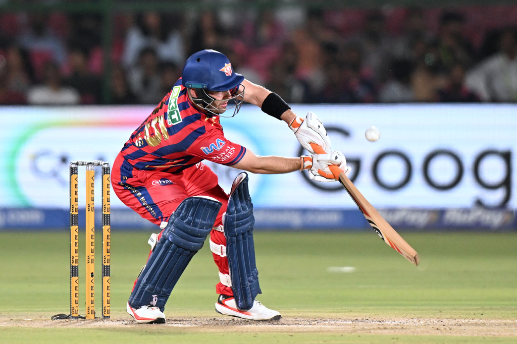 Lucknow Super Giants' Josh Inglis bats during the Indian Premier League cricket match between Lucknow Super Giants and Rajasthan Royals in Jaipur, India, Tuesday, May 19, 2026. (AP Photo)