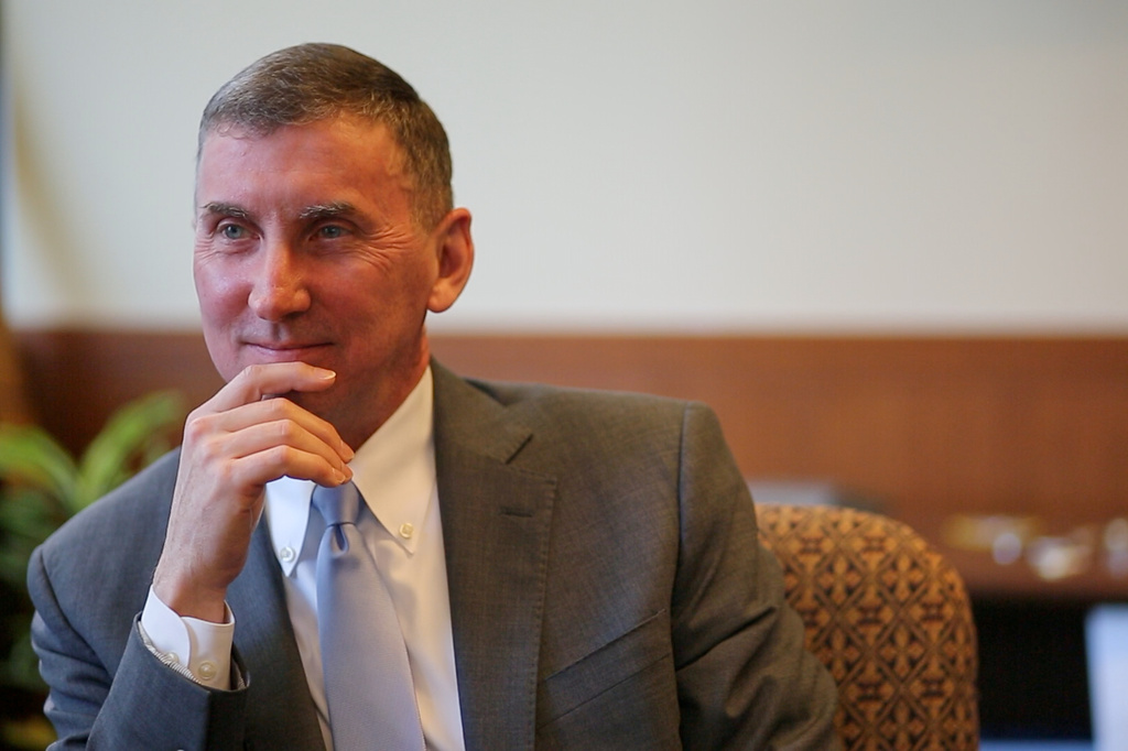 In this image made from video, former immigration judge and current First Assistant United States Attorney Charles Neil Floyd speaks during an interview, Friday, Feb. 6, 2026, at the Western District of Washington offices in Seattle. (AP Photo/Cedar Attanasio)