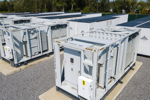 A large lithium battery energy storage system operated by Key Capture Energy that can power 15,000 homes for two hours during outages or high demand is shown in Blasdell, N.Y., Tuesday, Sept. 9, 2025. (AP Photo/Ted Shaffrey) A large lithium battery energy storage system operated by Key Capture Energy that can power 15,000 homes for two hours during outages or high demand is shown in Blasdell, N.Y., Tuesday, Sept. 9, 2025. (AP Photo/Ted Shaffrey)