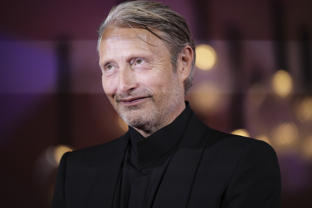 Mads Mikkelsen poses for photographers at the red carpet for the film 'The Last Viking' during the 82nd edition of the Venice Film Festival in Venice, Italy, on Saturday, Aug. 30, 2025. (Photo by Alessandra Tarantino/Invision/AP)