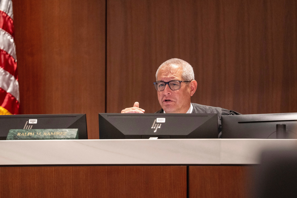 FILE - Judge Ralph Ramirez presides over the arraignment of Nikita Casap, May 7, 2025, in Waukesha County Circuit Court in Waukesha, Wis. (Mark Hoffman/Milwaukee Journal-Sentinel via AP, Pool, File)