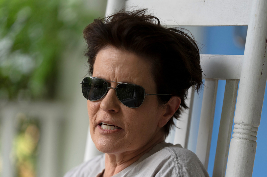 Podcaster Kara Swisher speaks during an interview with The Associated Press, Thursday, June 11, 2026, in Washington. (AP Photo/Manuel Balce Ceneta)
