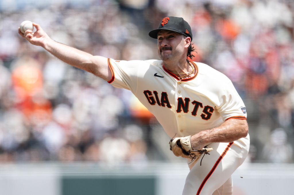 San Francisco Giants starting pitcher Trevor McDonald delivers during the first inning of a baseball game against the Colorado Rockies, Sunday, July 12, 2026, in San Francisco. (AP Photo/Thien-An Truong)