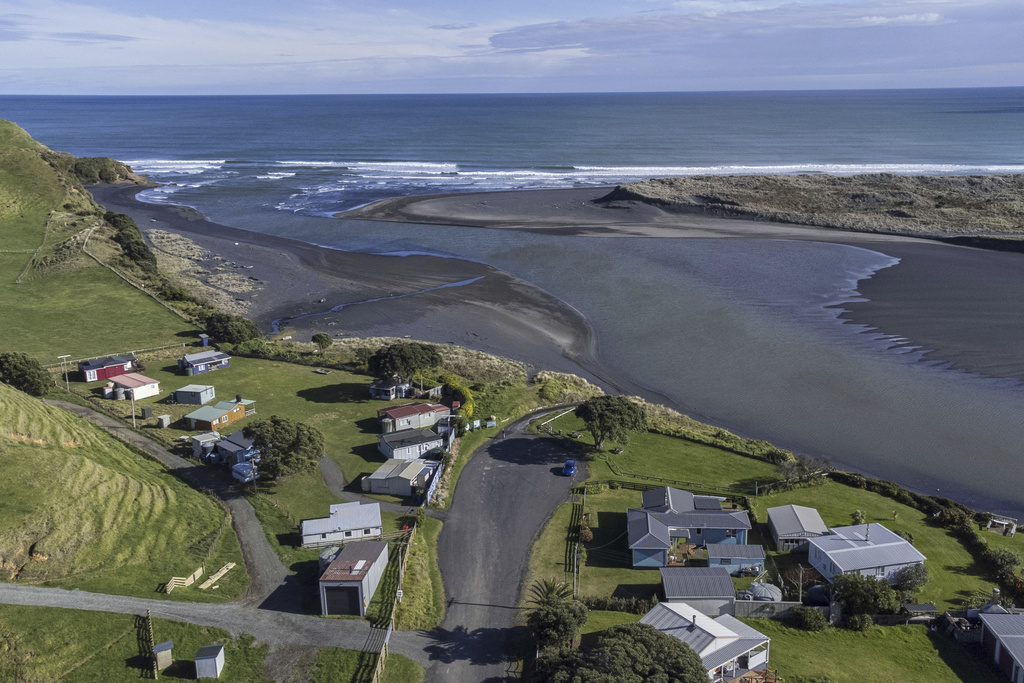 A general view of the town of Marokopa in the Waikato district of New Zealand, June 13, 2024. (Christel Yardley/Waikato Times via AP)