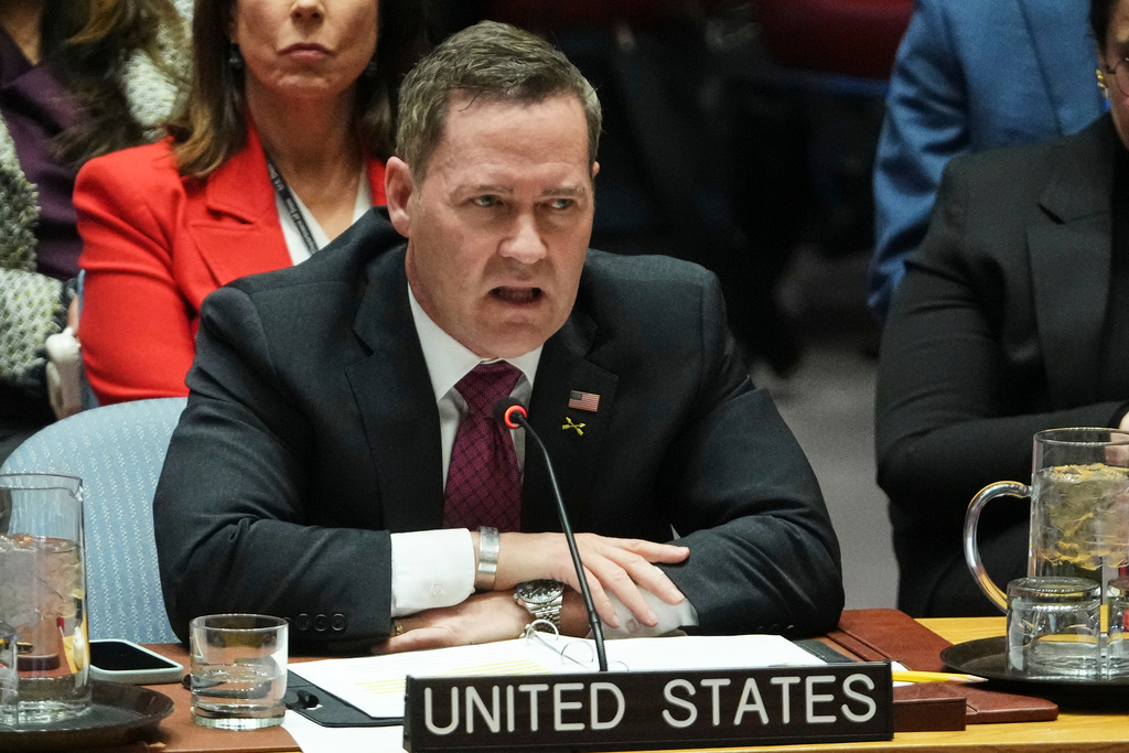 United States' Ambassador to the United Nations Michael Waltz addresses the Security Council Monday, Jan. 5, 2026 at U.N. headquarters. (AP Photo/Frank Franklin II)
