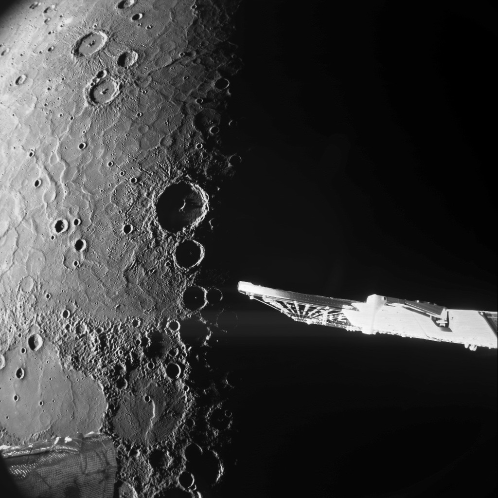 FILE - This undated image provided by the European Space Agency shows close-up photos of Mercury's north pole captured by the European-Japanese spacecraft BepiColombo. (ESA via AP, File)