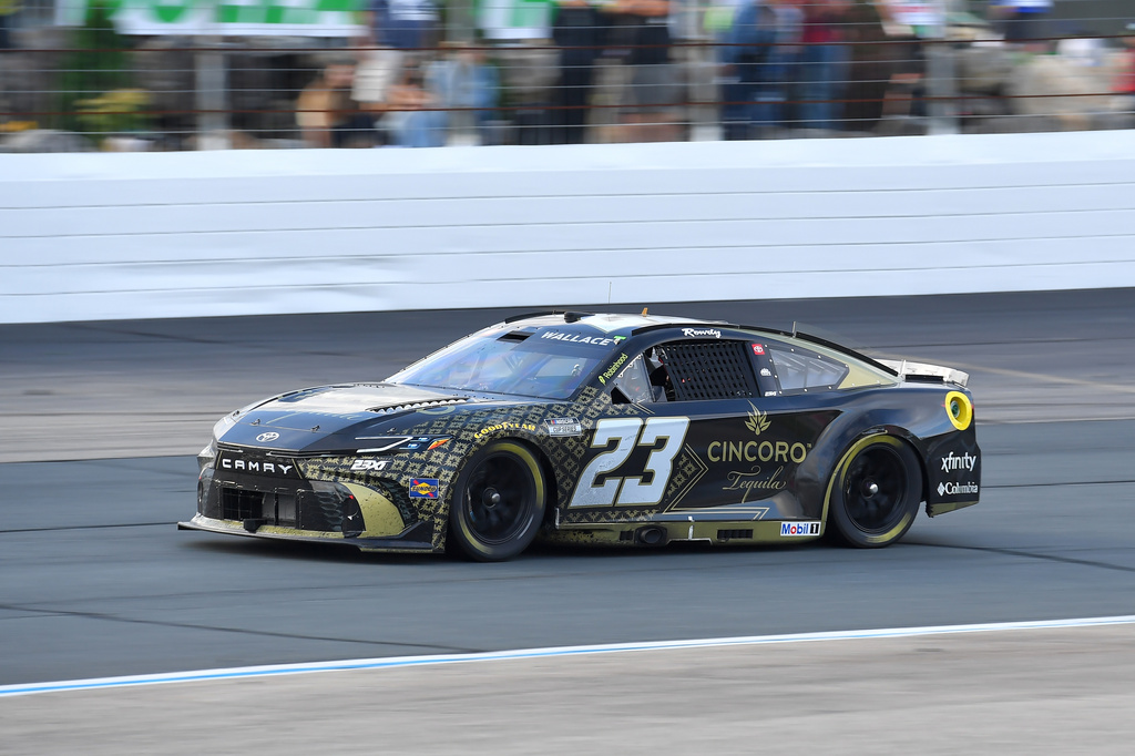Bubba Wallace steers his car out of Turn 4 during a NASCAR Cup Series auto race, Sunday, Aug. 23, 2026, at New Hampshire Motor Speedway in Loudon, N.H. (AP Photo/Steven Senne)