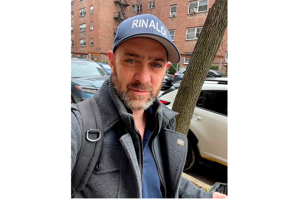 Jonathan Rinaldi poses for a self-portrait in this 2025 photo outside his home in the Queens borough of New York. (Jonathan Rinaldi via AP)